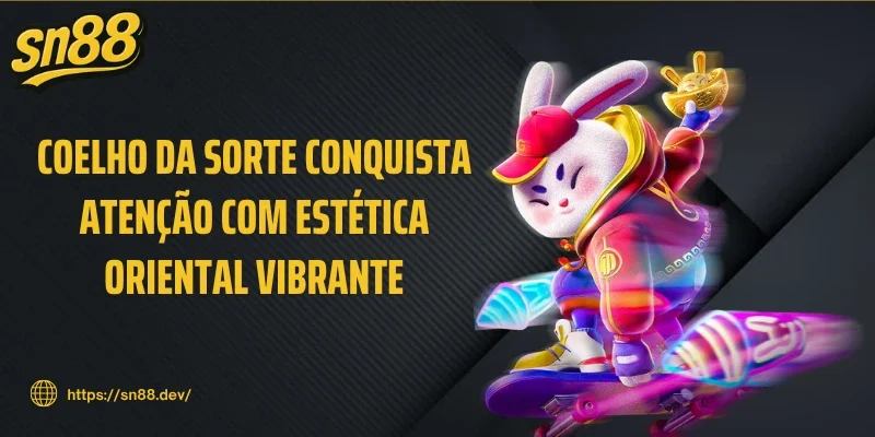 Coelho da sorte conquista atenção com estética oriental vibrante